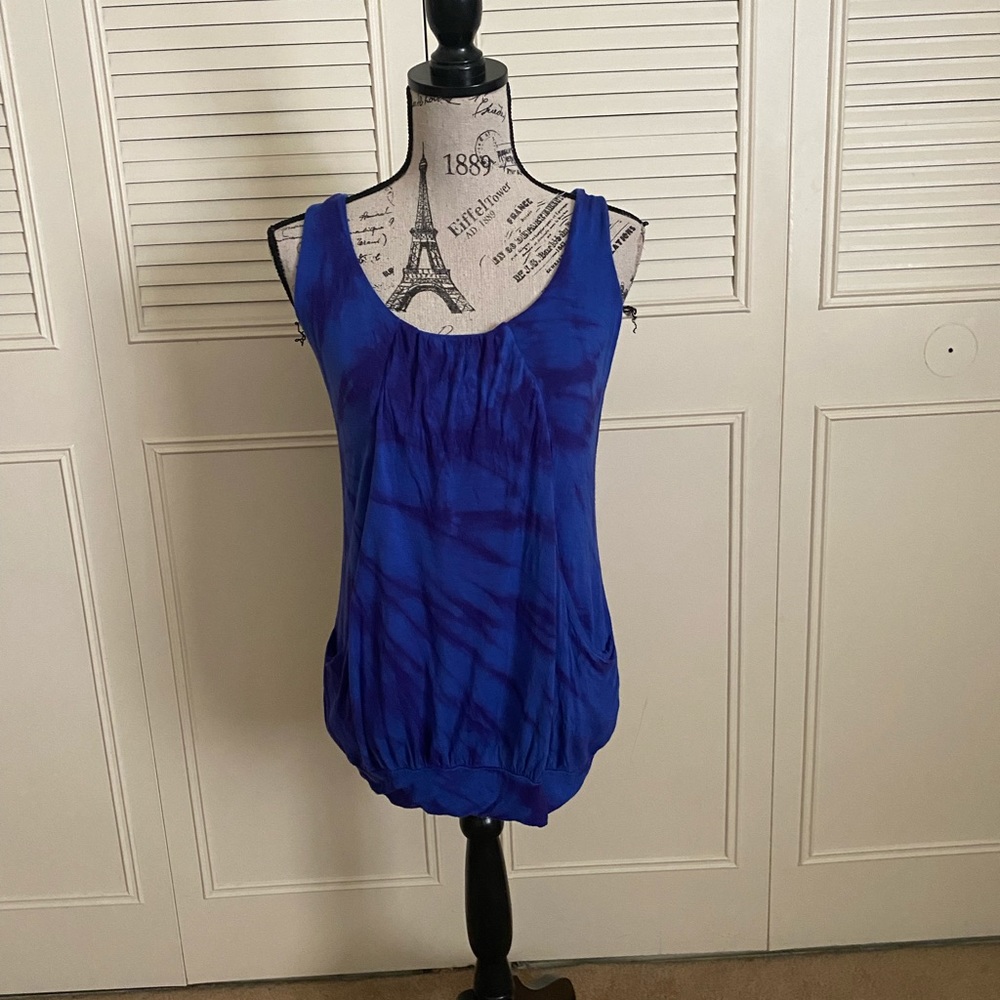 Pepper blue purple tie dye scoop neck tank top